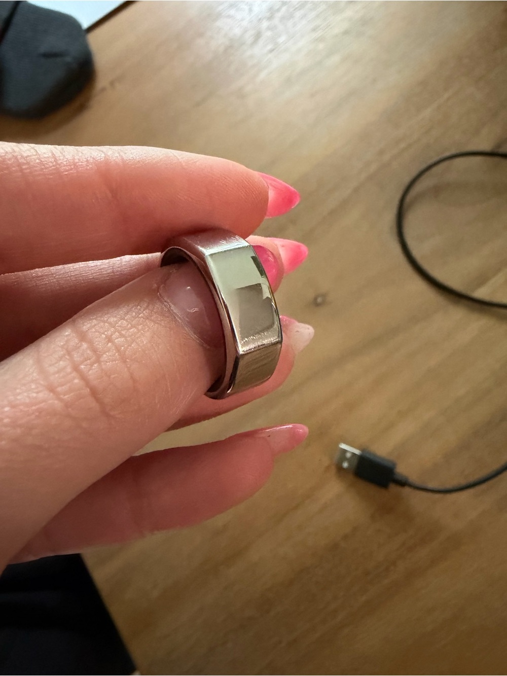 Oura Ring in Brushed Silver Finish Size 9